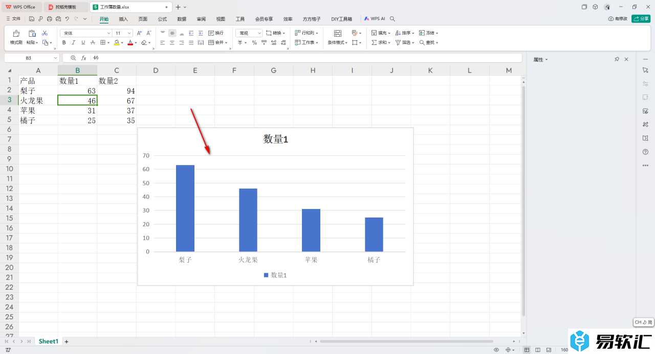 WPS Excel图表进行降序排序的方法