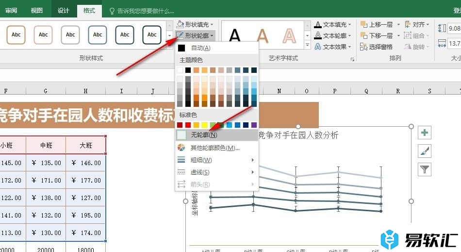 Excel表格文档将折线图变为透明背景的方法