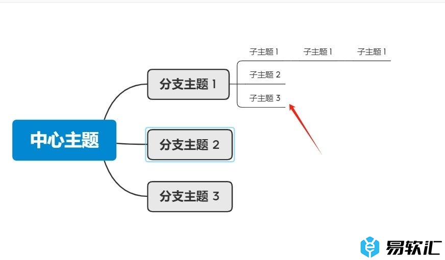 xmind把三个子主题连在一起的教程