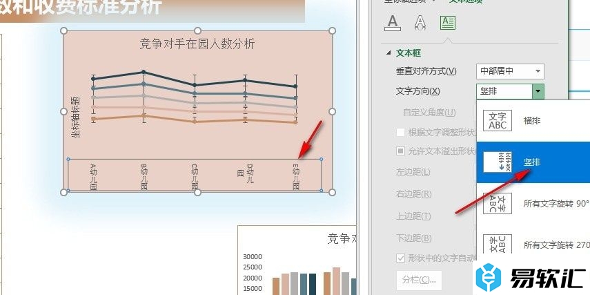 Excel表格文档将图表文字变为竖排的方法