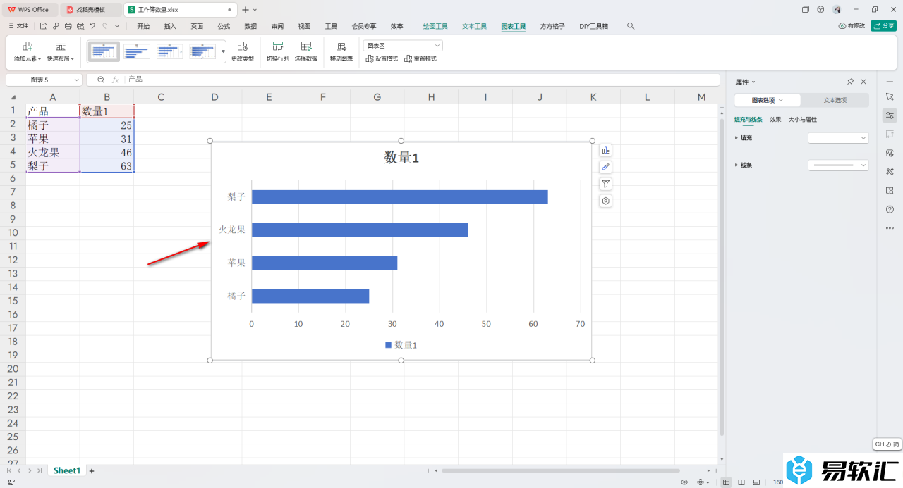 WPS Excel条形图更改形状样式的方法