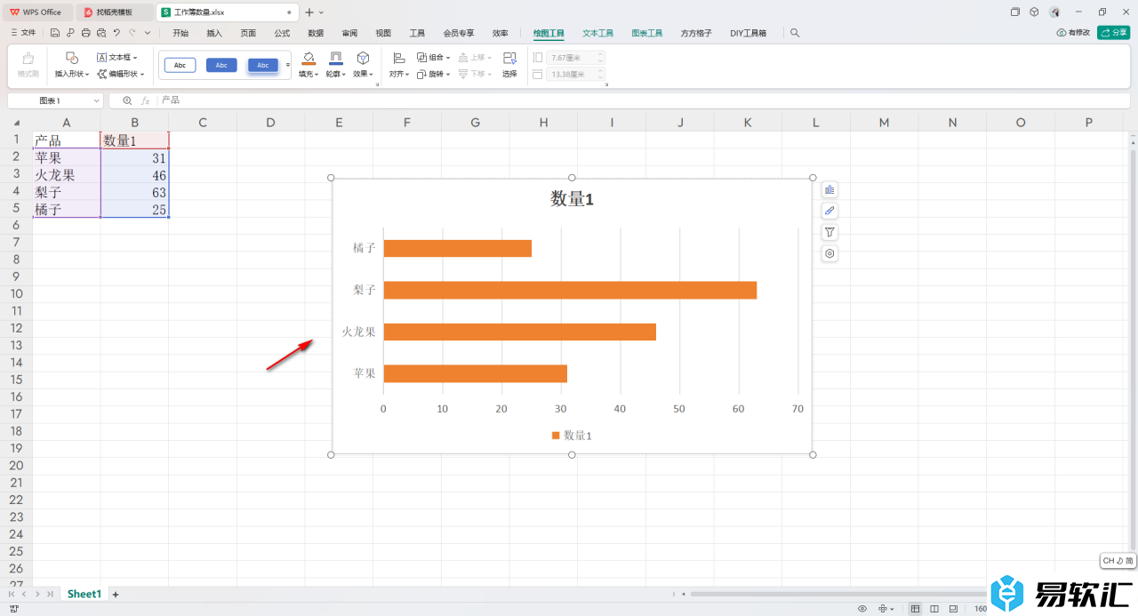 WPS Excel条形图进行左右翻转的方法