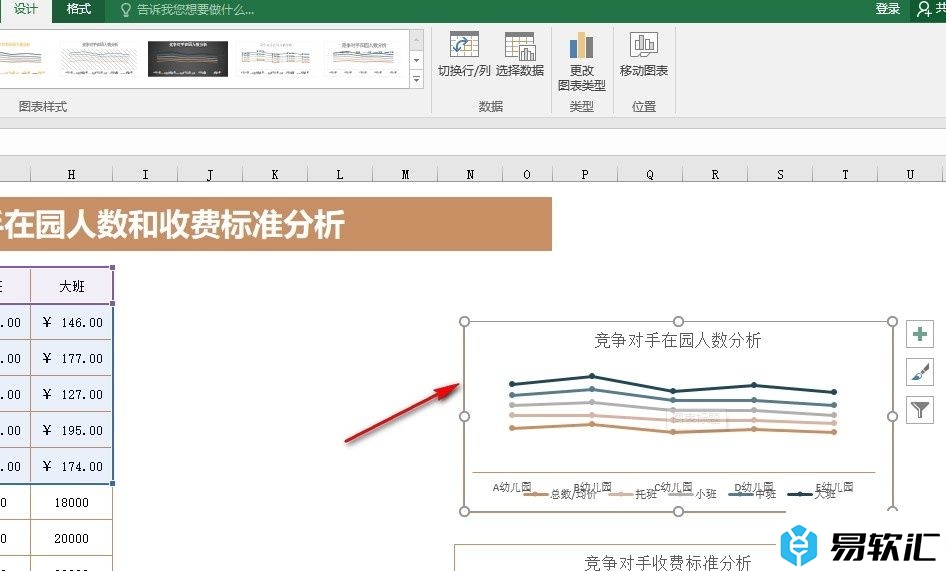 Excel表格文档将柱形图变为折线图的方法