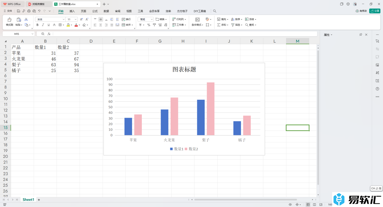 WPS Excel图表更改柱子颜色的方法