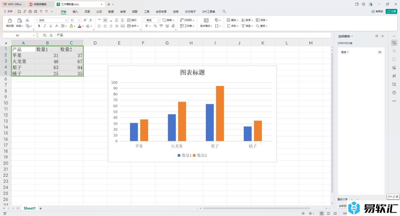 WPS Excel图表设置成隐藏的方法