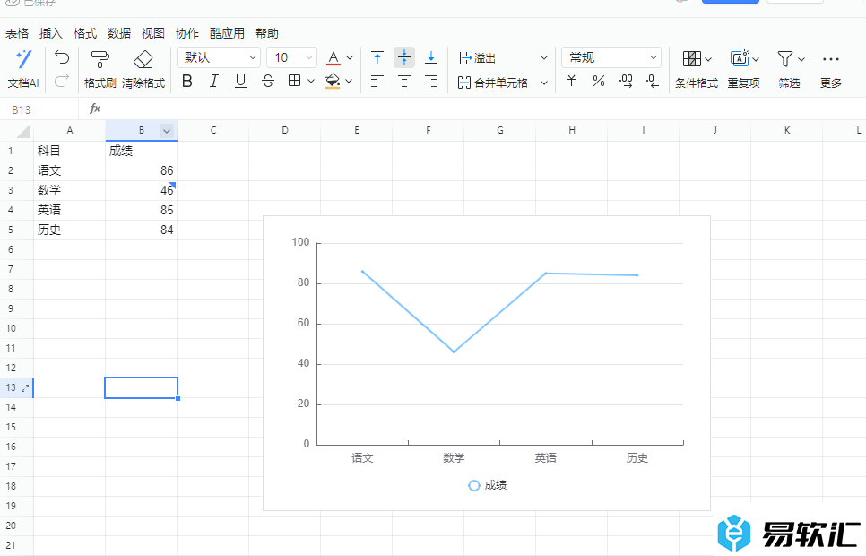 电脑版钉钉表格制作折线图的方法